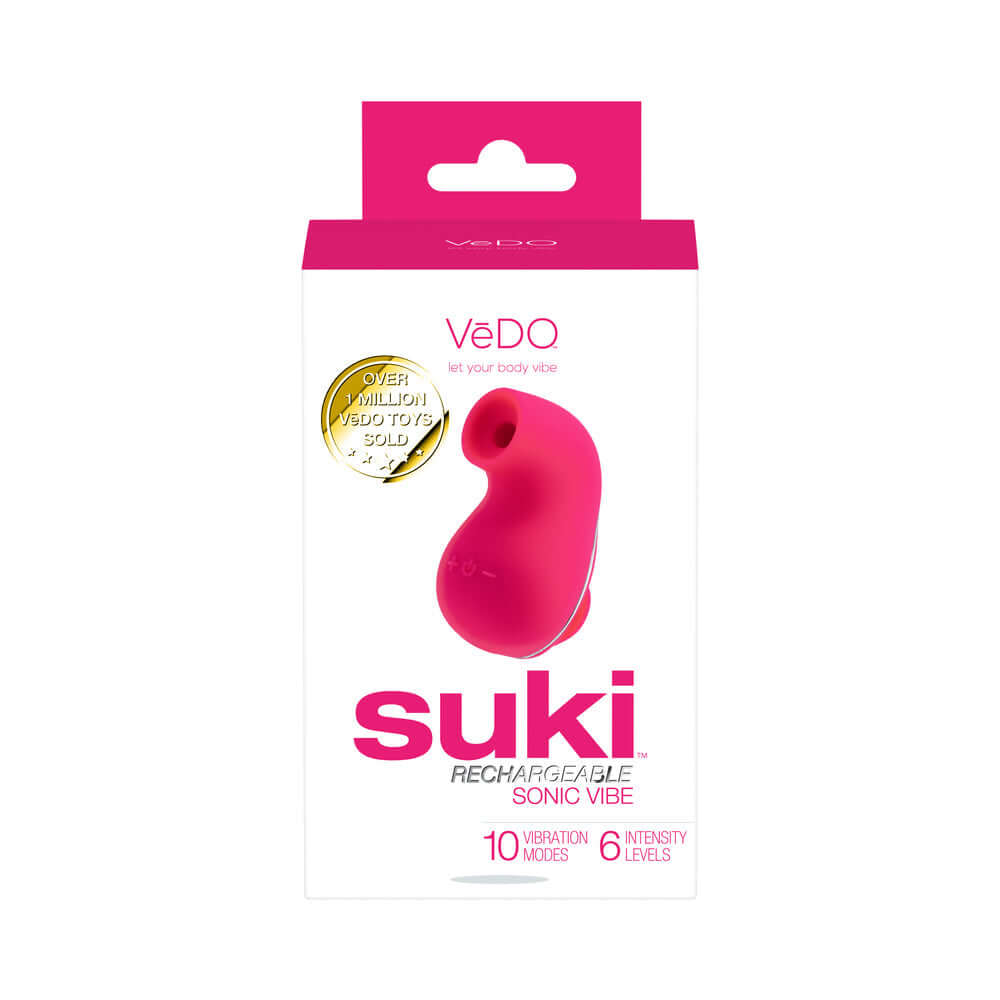 VeDO Suki Sonic Suction Rechargeable Vibrator Foxy Pink