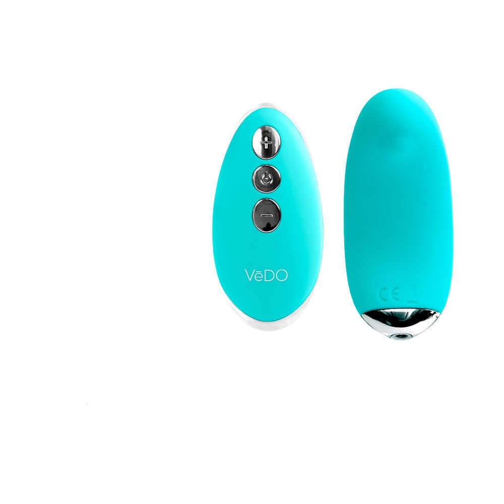 VeDO Niki Rechargeable Panty Vibe Tease Me Turquoise with buttons and sleek design