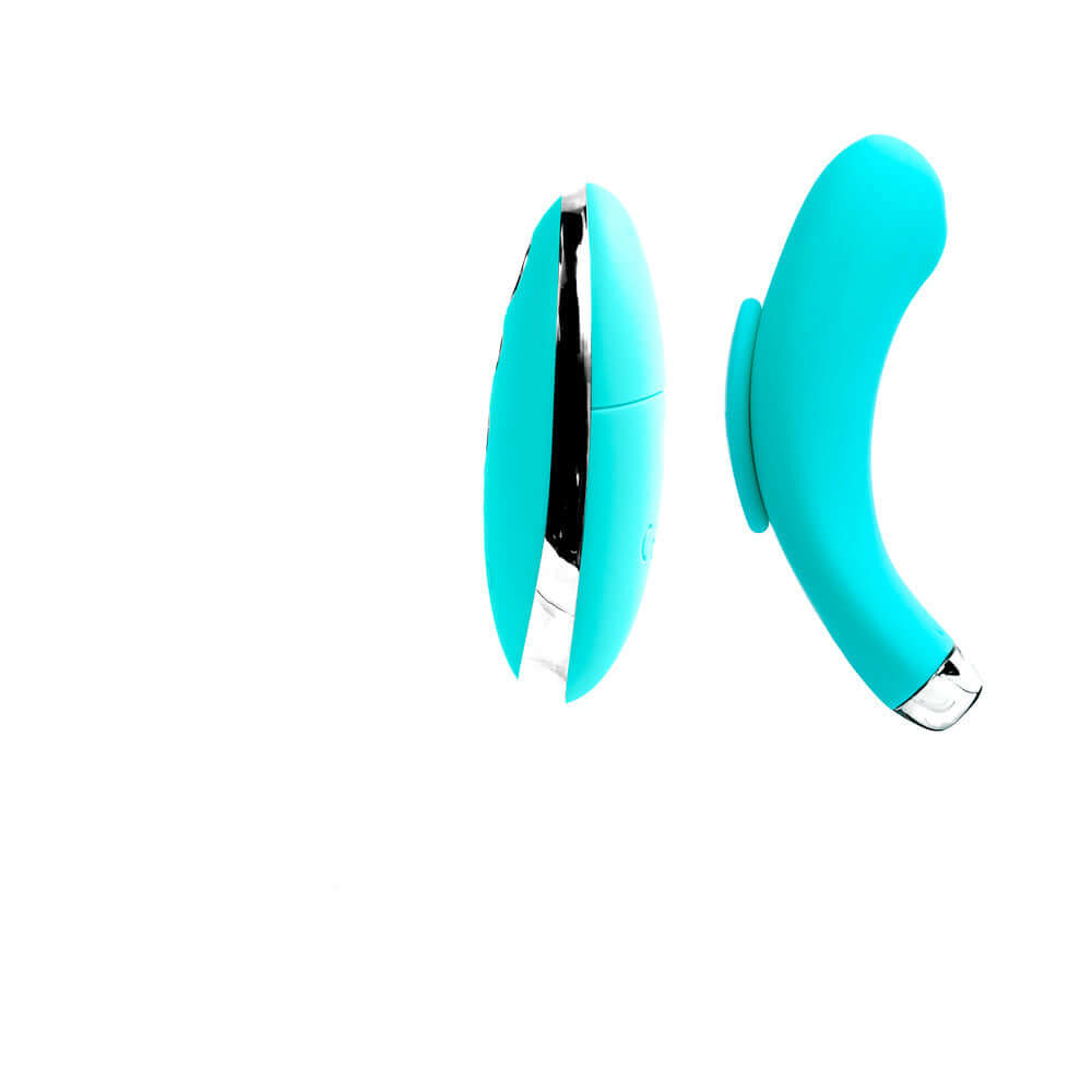 VeDO Niki Rechargeable Panty Vibe Tease Me Turquoise in vibrant turquoise color, featuring a sleek design for discreet pleasure.