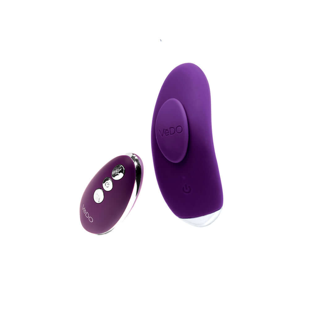 VeDO Niki Rechargeable Panty Vibe Deep Purple - sleek design and remote control for discreet pleasure.