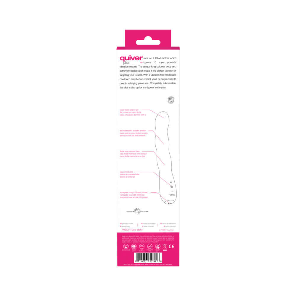VeDO Quiver Plus Rechargeable Vibe Foxy Pink