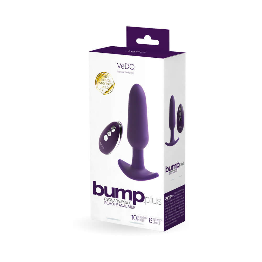 VeDO Bump Plus Rechargeable  Remote Control Anal Vibe Purple