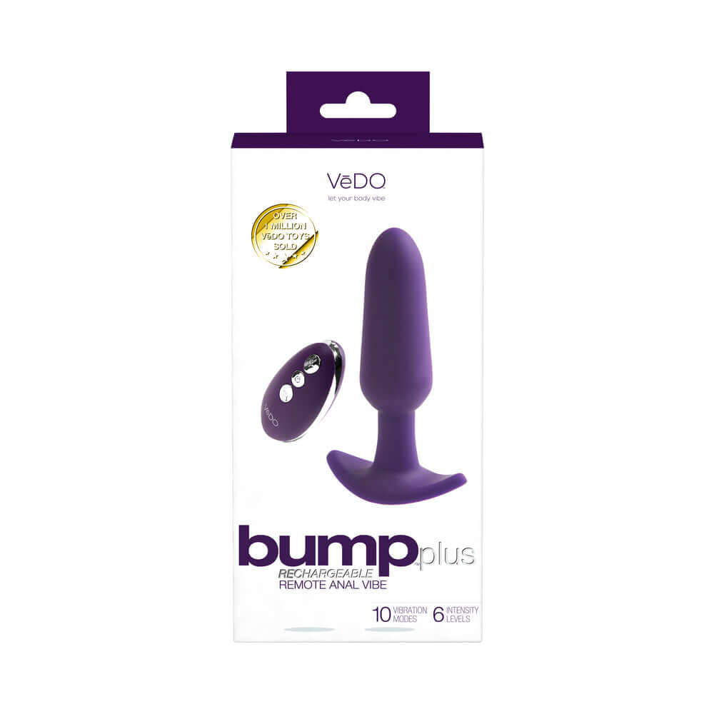 VeDO Bump Plus Rechargeable  Remote Control Anal Vibe Purple