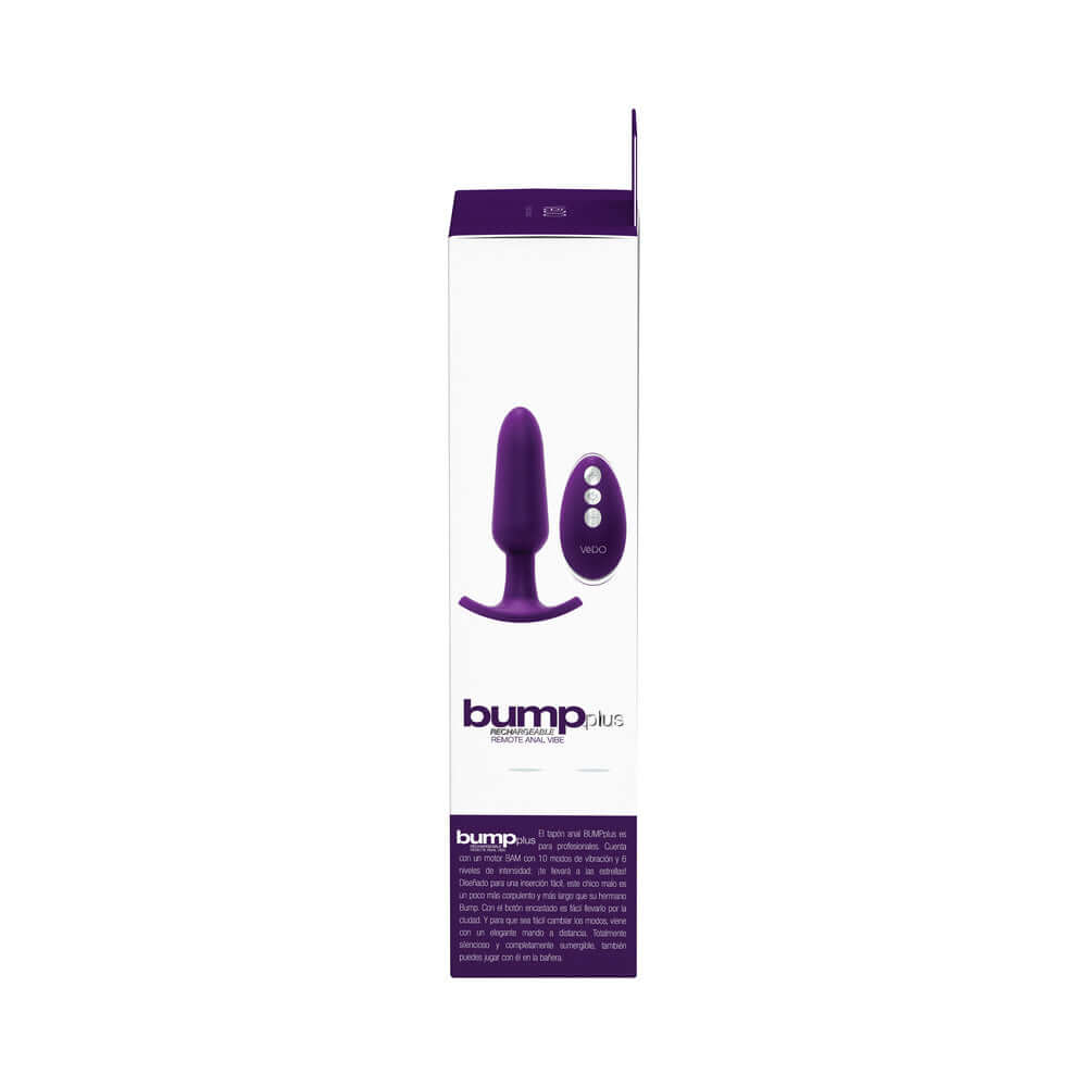 VeDO Bump Plus Rechargeable  Remote Control Anal Vibe Purple