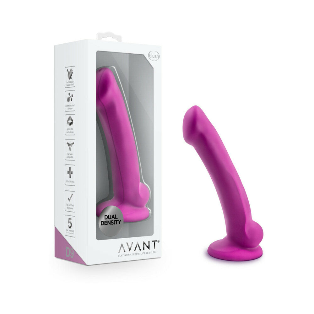 Avant D9 Ergo Mini 7 inches Dual Density Silicone Dildo Violet