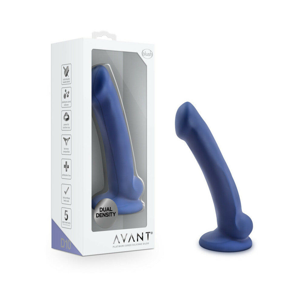 Avant D10 Ergo Mini 7 inches Dual Density Silicone Dildo Indigo