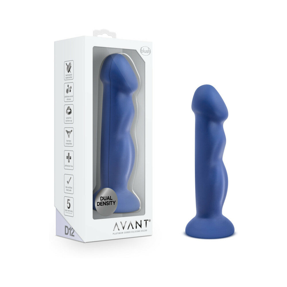 Avant D12 Suko 8 inches Dual Density Silicone Dildo Indigo