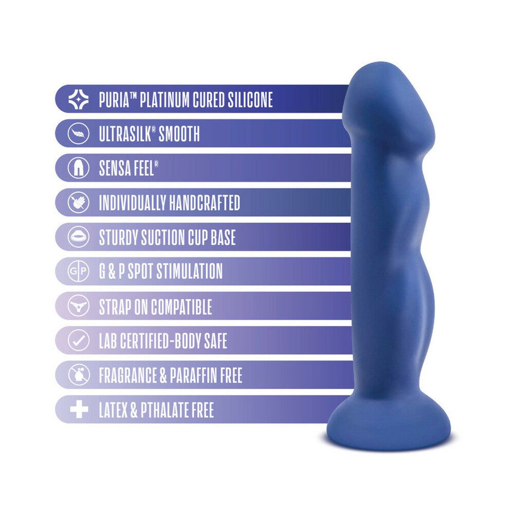 Avant D12 Suko 8 inches Dual Density Silicone Dildo Indigo