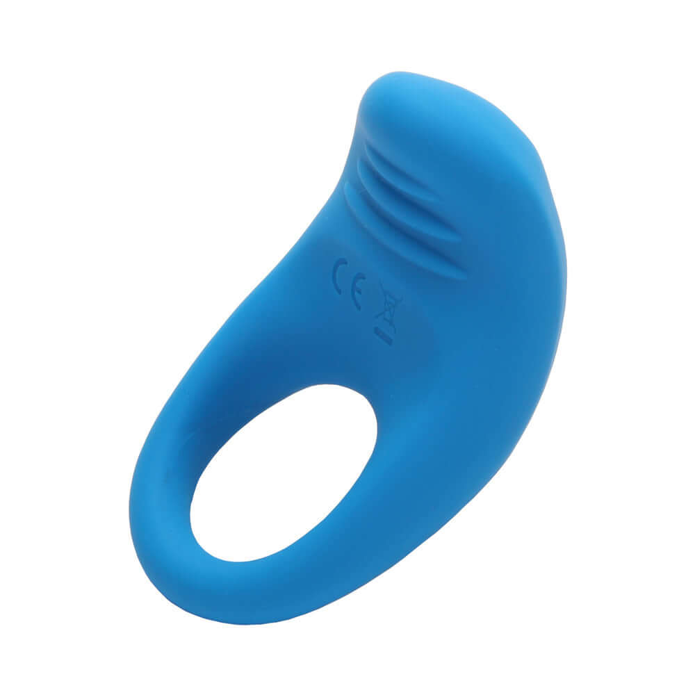 ROMP Juke Rechargeable Silicone Vibrating Penis Ring Light Blue