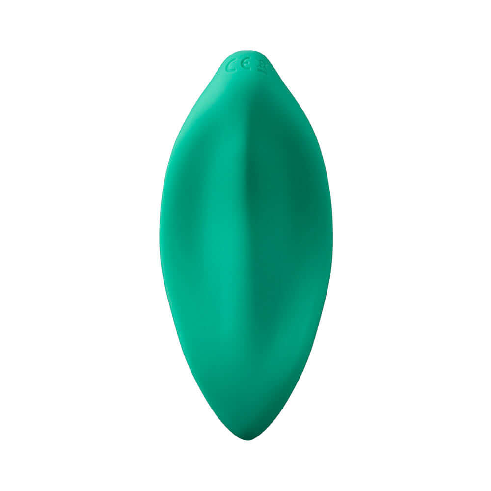 ROMP Wave Rechargeable Silicone Lay-On Vibrator Mint in a sleek, smooth design, showcasing its vibrant mint color.