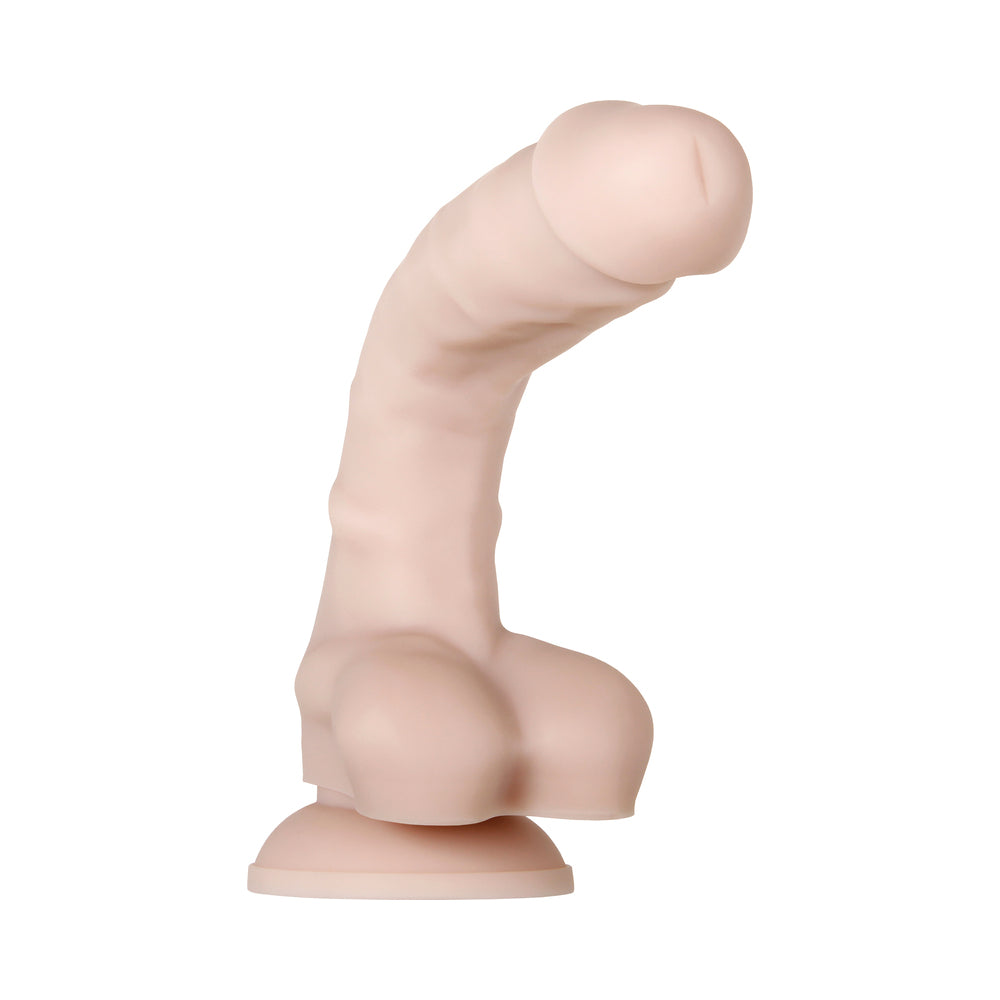 Evolved Real Supple Poseable 8.25 inches Realistic Silicone Dildo With Balls Beige