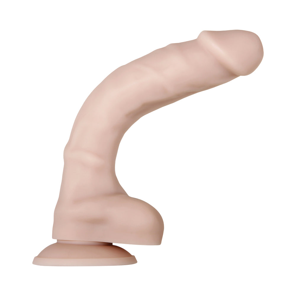 Evolved Real Supple Poseable 8.25 inches Realistic Silicone Dildo With Balls Beige