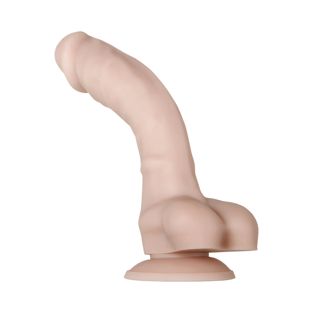 Evolved Real Supple Poseable 8.25 inches Realistic Silicone Dildo With Balls Beige