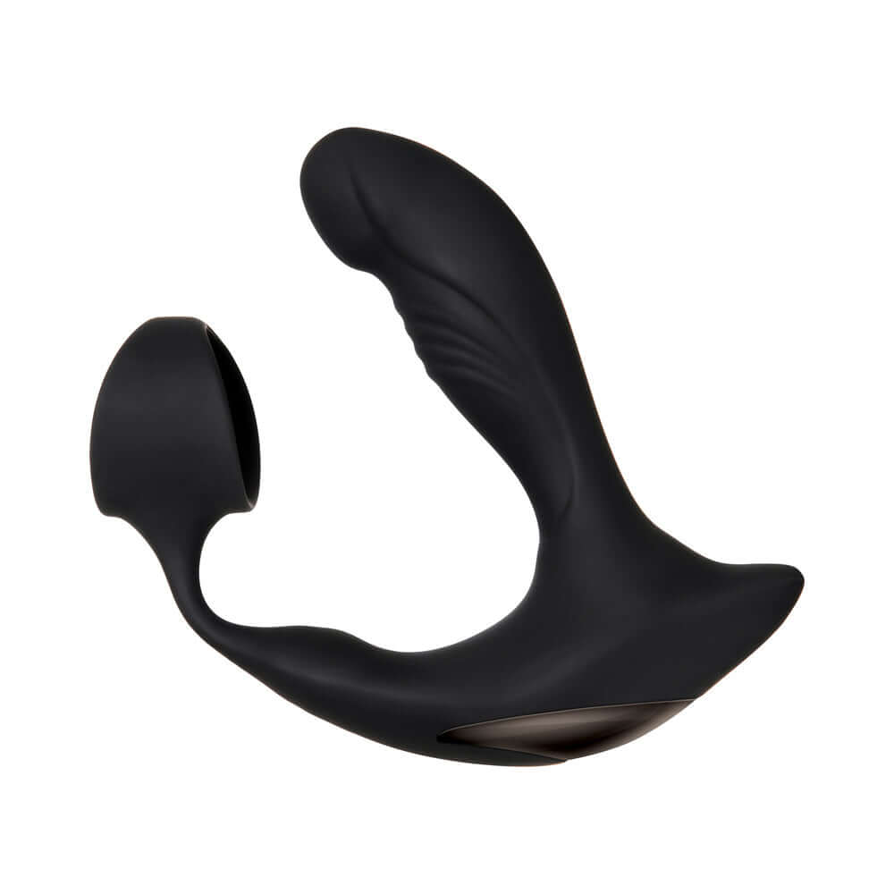 Zero Tolerance Strapped & Tapped Heating, Vibrating Prostate Massager, C-Ring Black