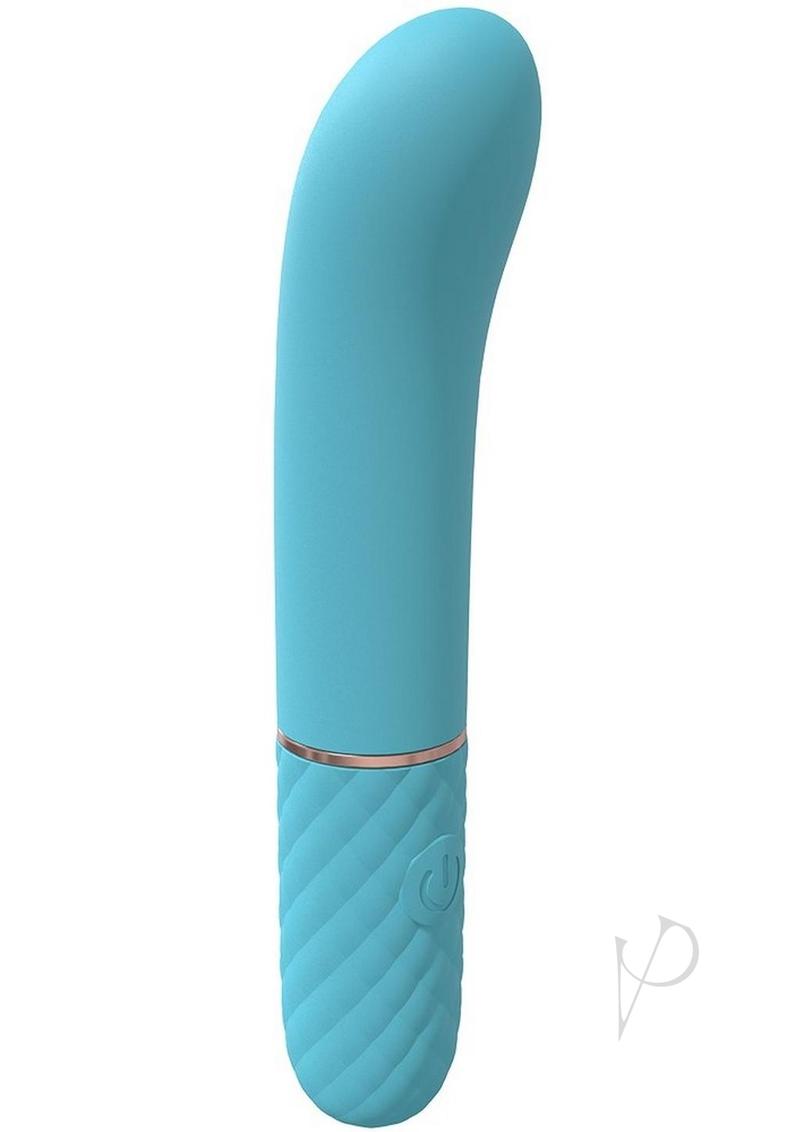 LoveLine Dolce 10 Speed Mini G-Spot Vibrator Blue in a discreet, palm-sized design with a curved tip.