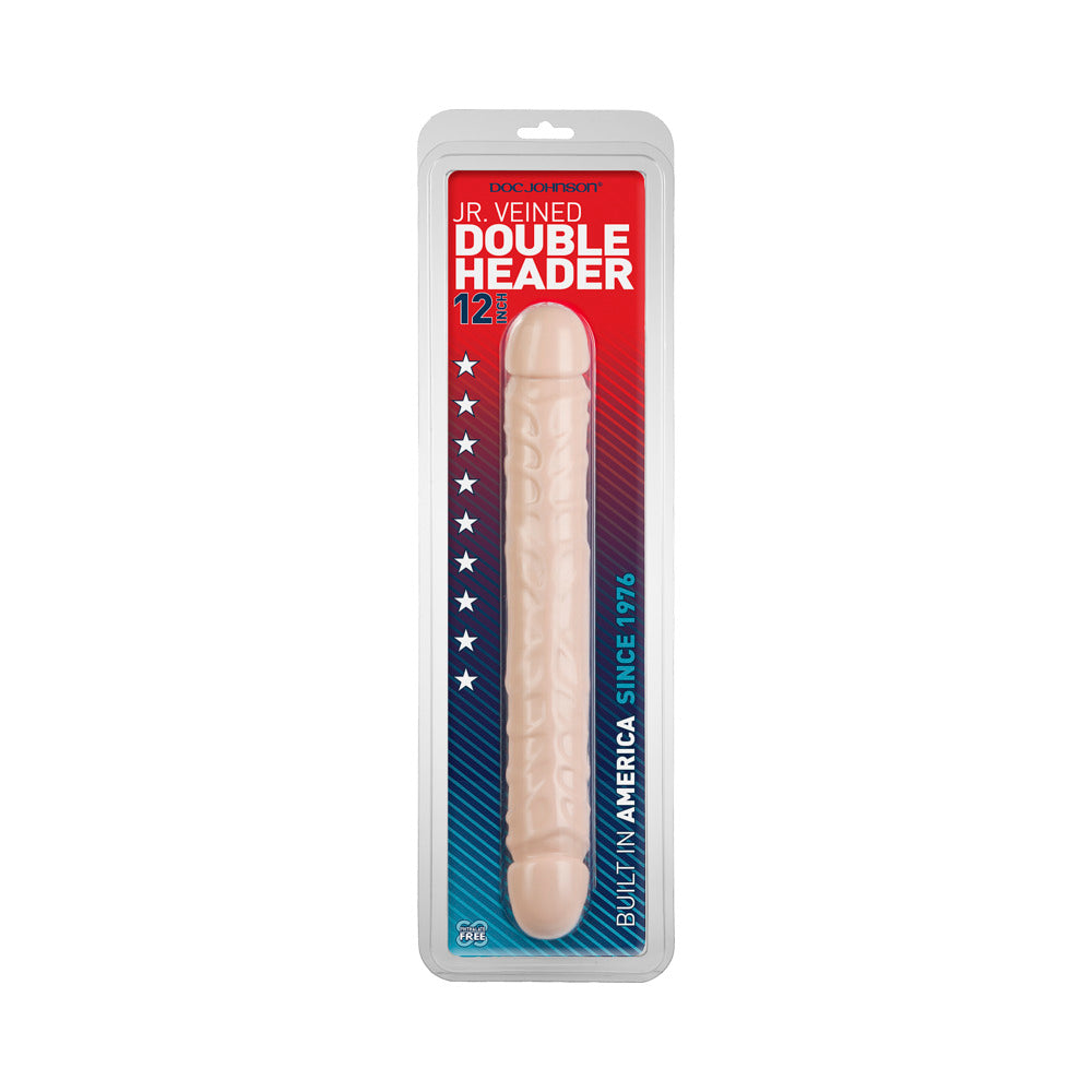 Jr. Double Header Dildo 12 inches x 1.5 inches (Flesh)