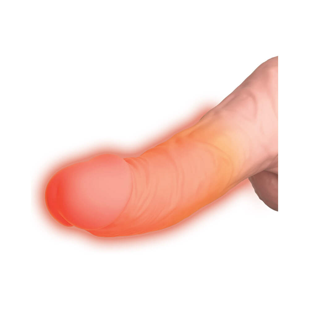 King Cock Plus 6.5 inches Thrusting Cock With Balls Rechargeable Realistic Vibrator Beige