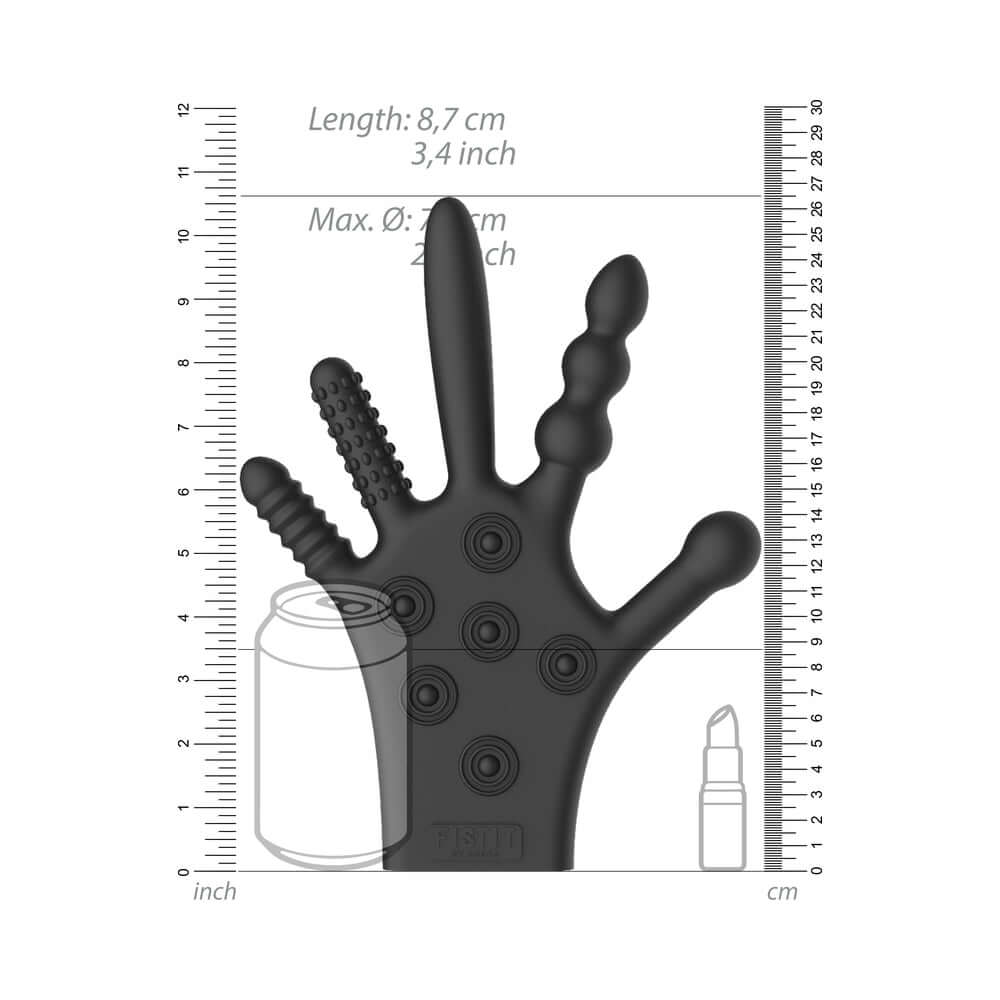 Shots Fist It Silicone Stimulation Glove Black