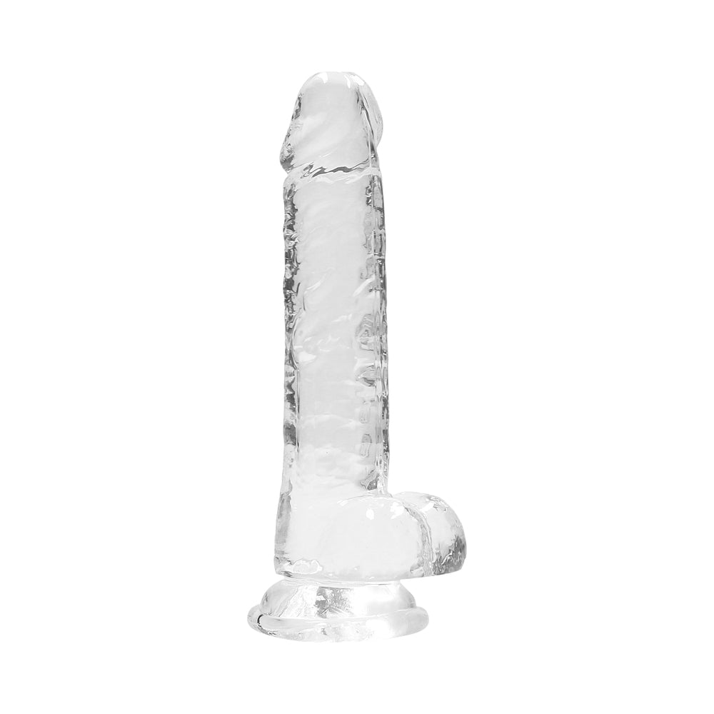 RealRock Crystal Clear Realistic 7 inch Dildo With Balls and Suction Cup Clear