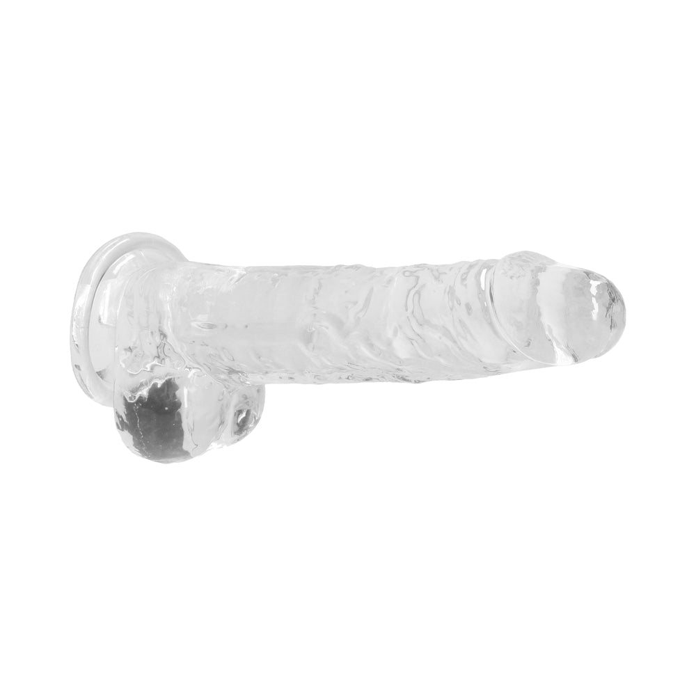 RealRock Crystal Clear Realistic 8 inch Dildo With Balls and Suction Cup Clear