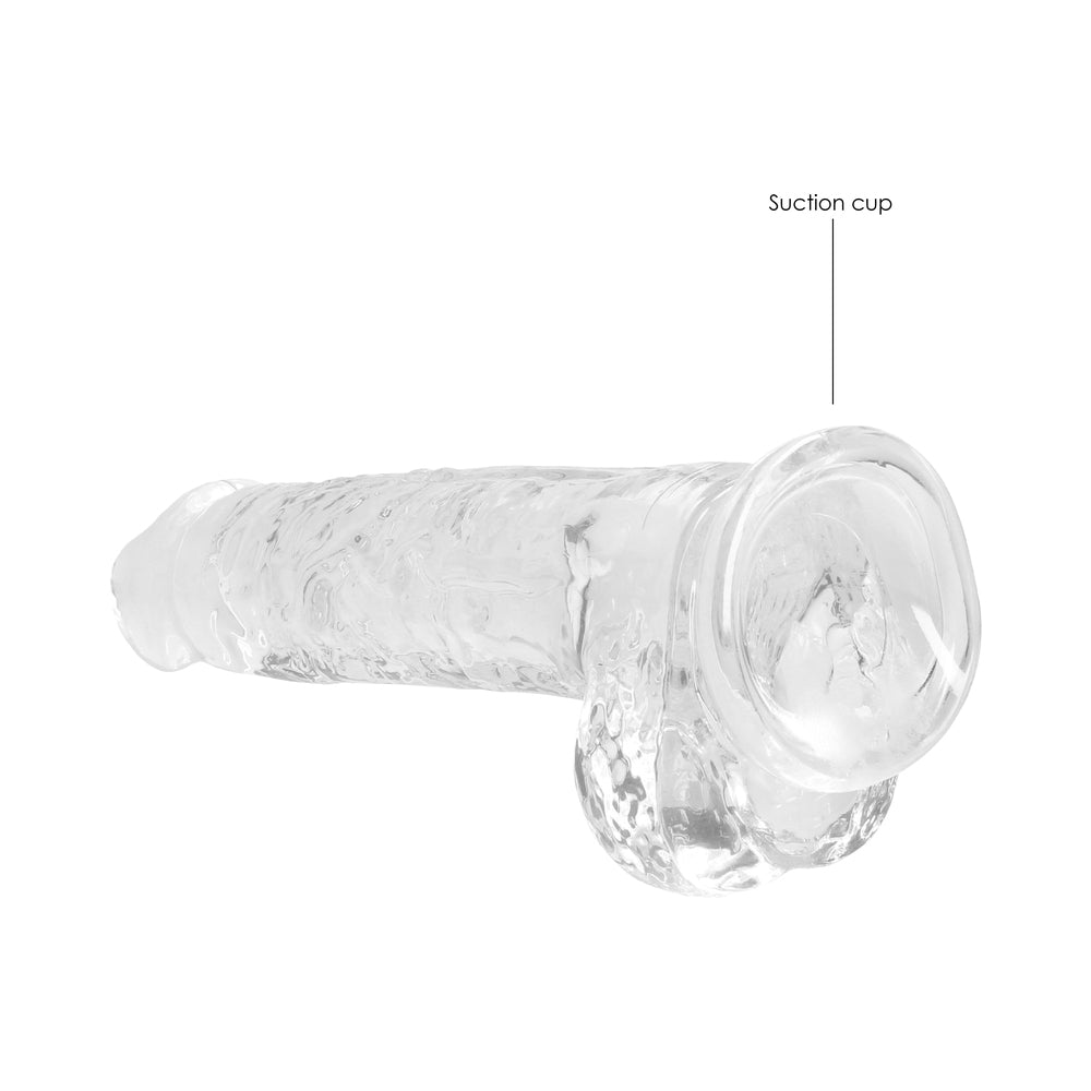 RealRock Crystal Clear Realistic 8 inch Dildo With Balls and Suction Cup Clear