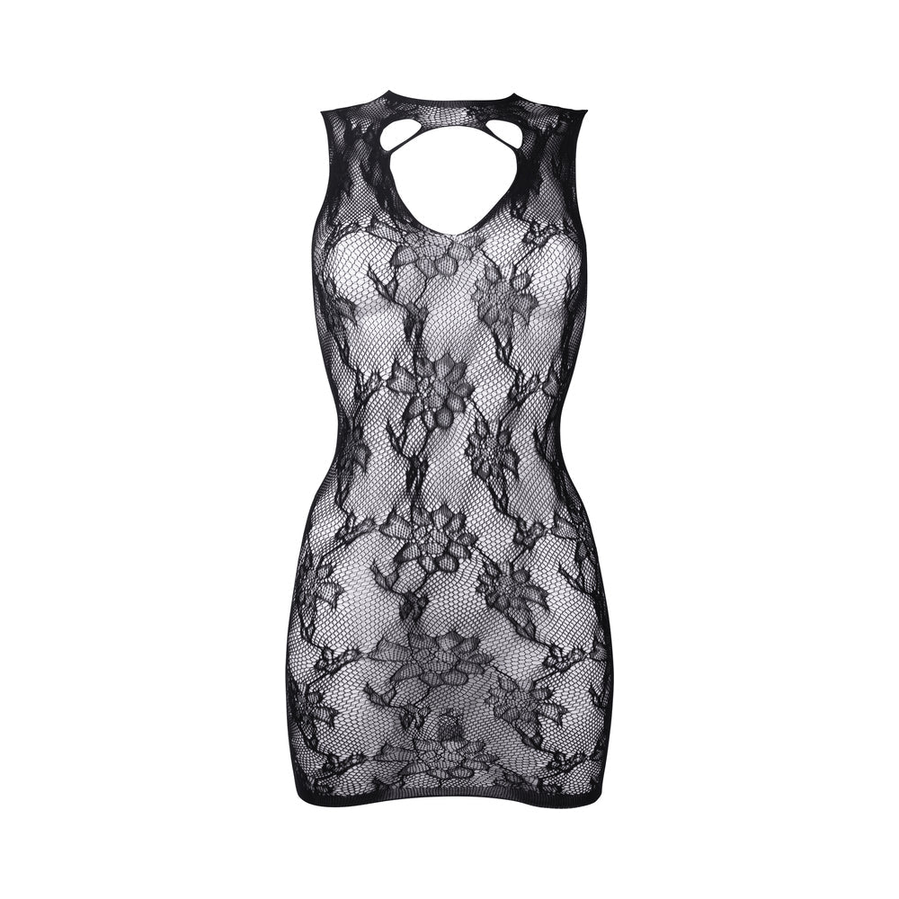 Shots Le Desir High Neck Lace Mini Dress Black O/S