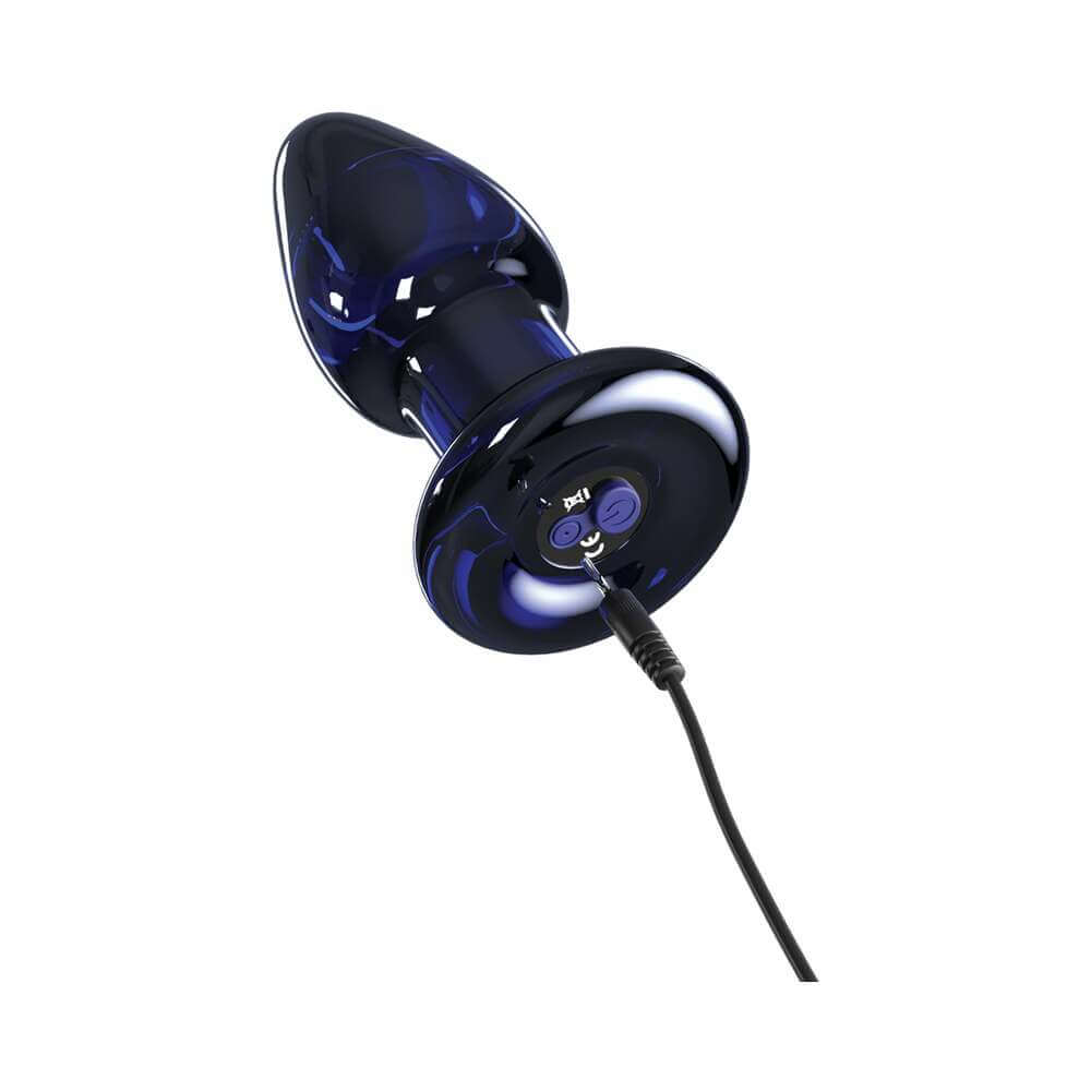 Icicles No. 85 Rechargeable Remote-Controlled Vibrating Anal Plug With Suction Cup Blue