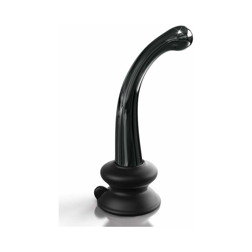 Icicles No. 87 Curved Glass G-Spot Massager With Suction Cup Black