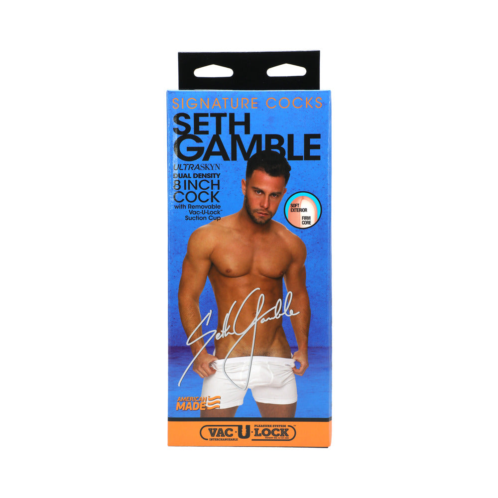 Signature Cocks Seth Gamble 8-Inches ULTRASKYN Cock with Removable Vac-U-Lock Suction Cup