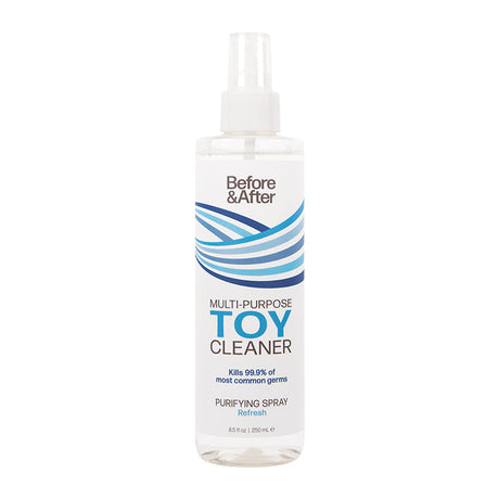 Before and After Spray Toy Cleaner 8.5 Oz in a spray bottle with antibacterial formula.