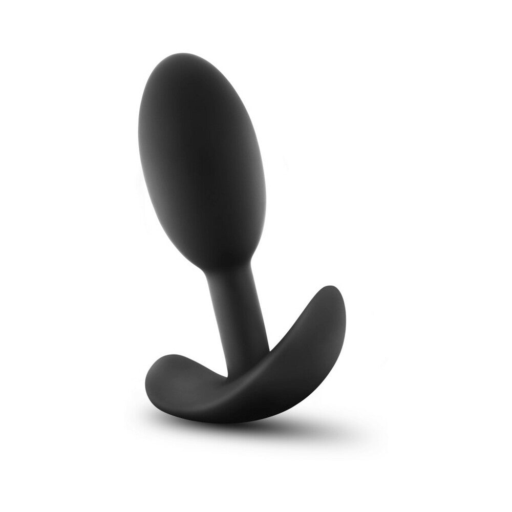 Blush Anal Adventures Platinum Silicone Weighted Vibra Slim Plug Small Black