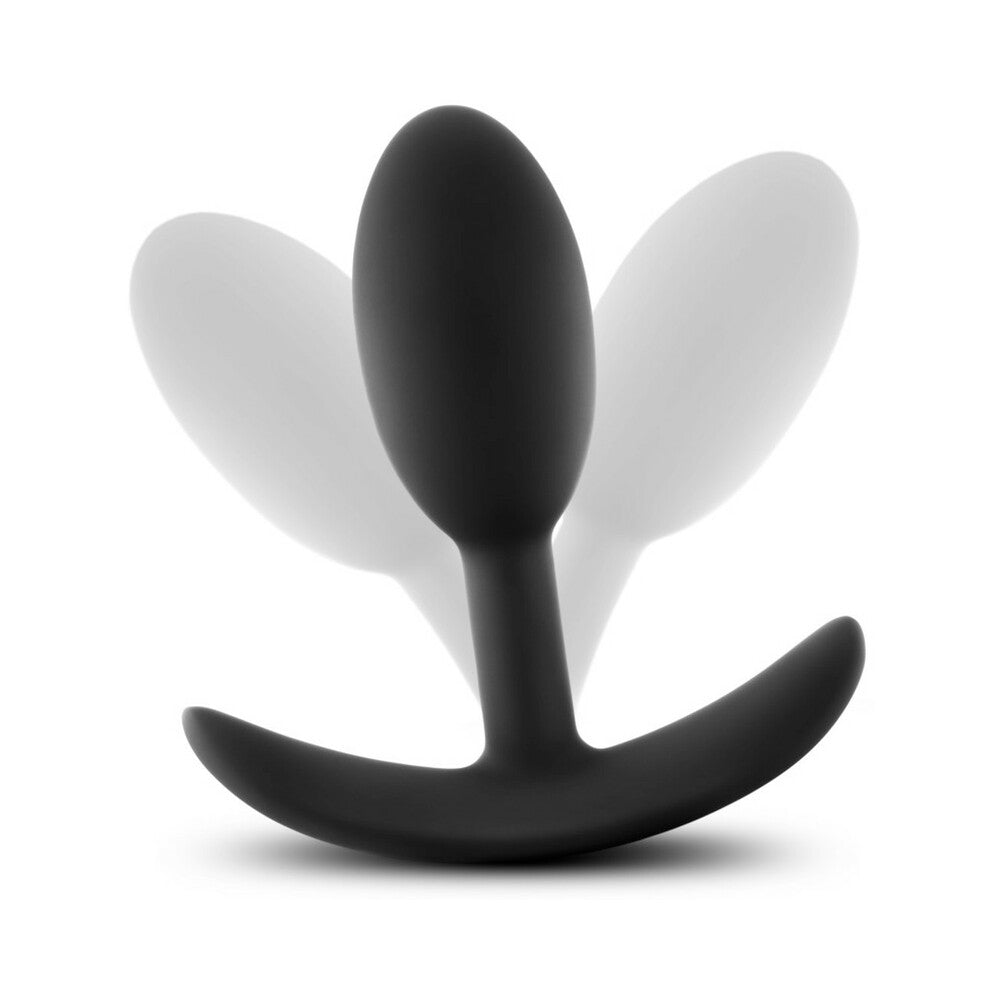 Blush Anal Adventures Platinum Silicone Weighted Vibra Slim Plug Small Black
