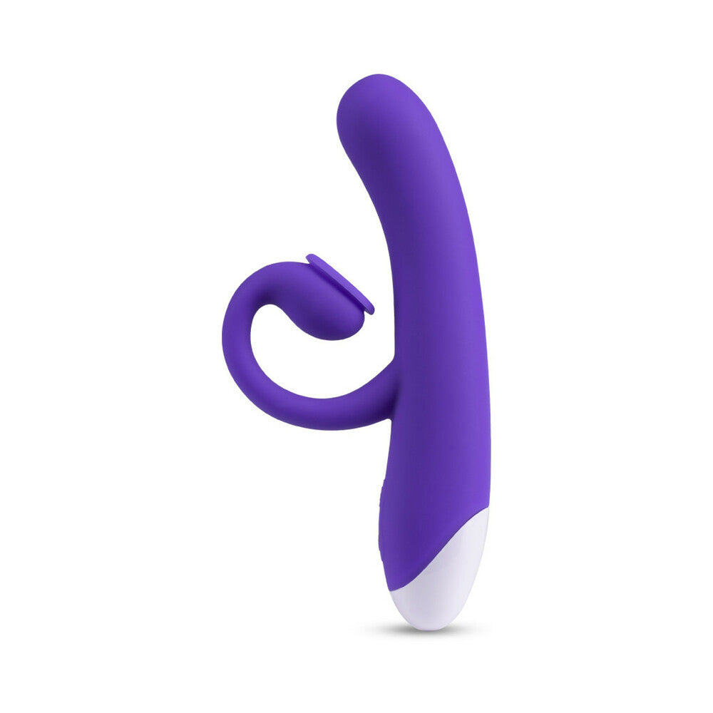 Hop Oh Bunny Rechargeable Silicone Air Pulse Dual Stimulation Vibrator Midnight