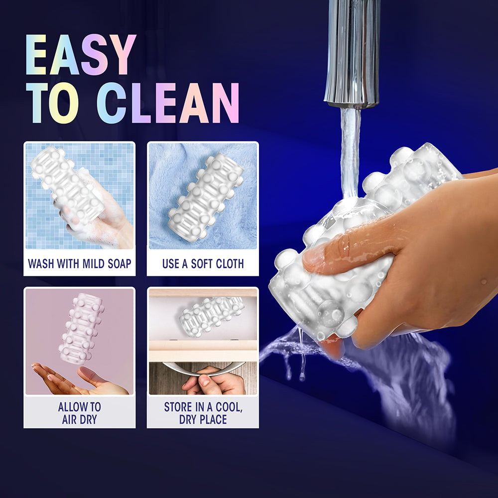 M for Men Soft + Wet Reversible Orb Glow in the Dark Self-Lubricating Stroker Frosted