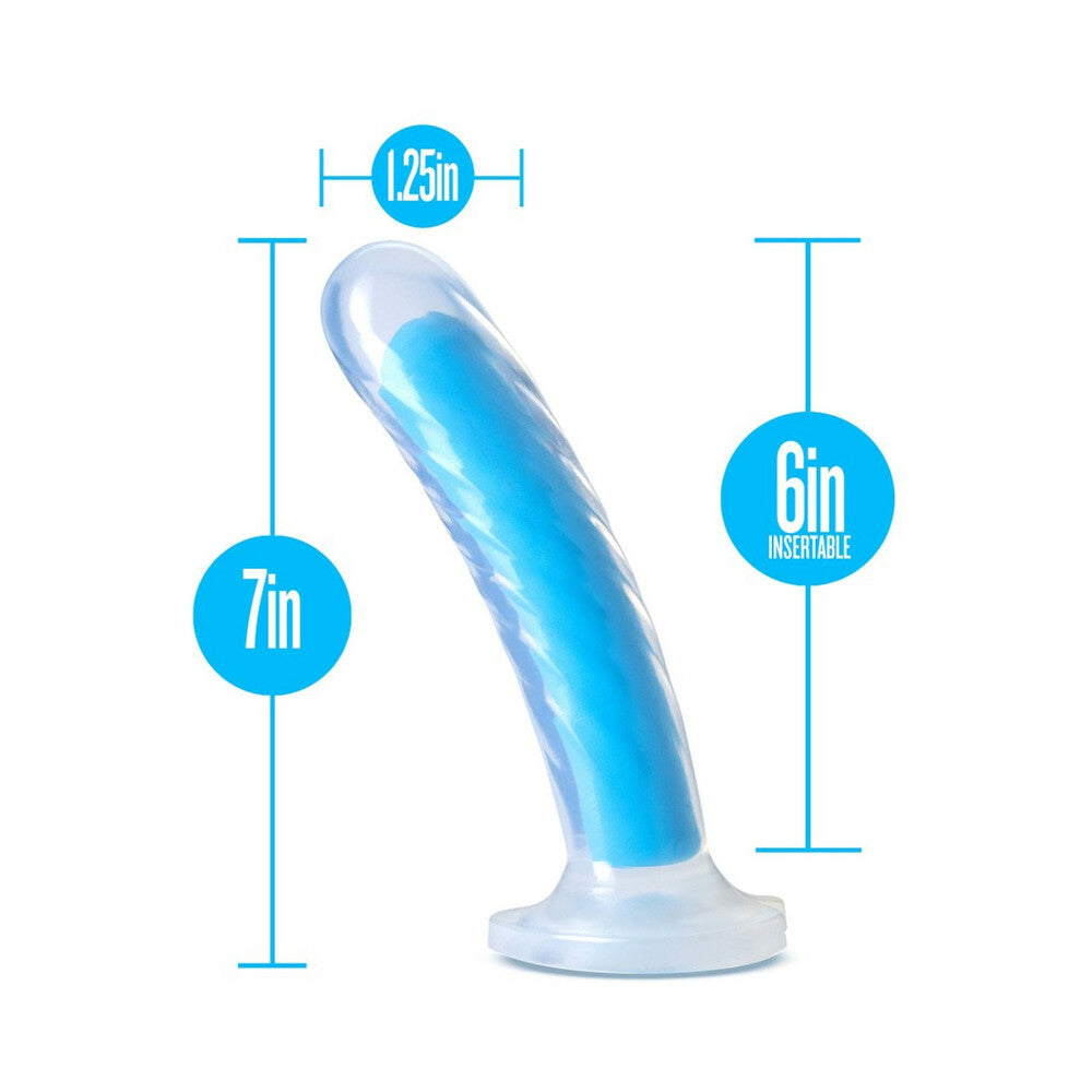 Neo Elite Glow in the Dark Tao 7 inches Dual-Density Dildo Neon Blue
