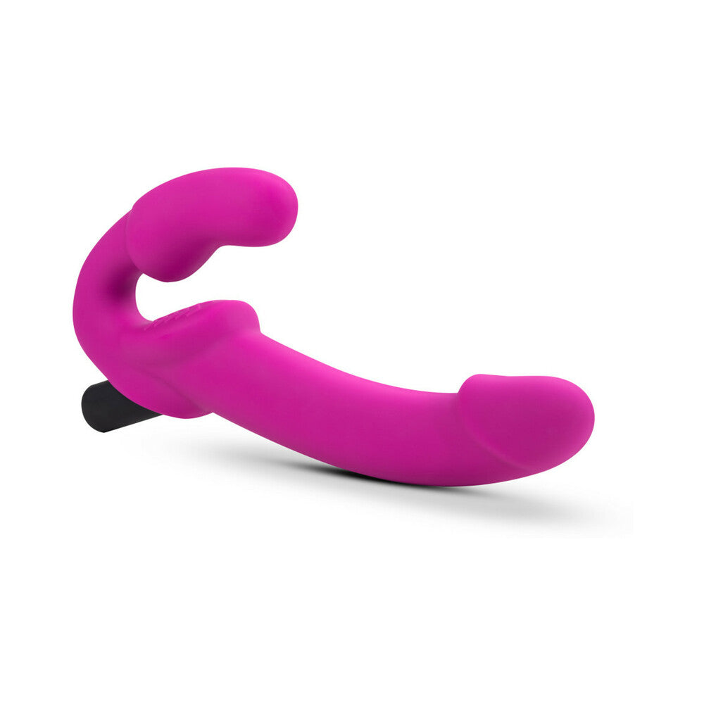 Temptasia Estella 9.5 inches Silicone Strapless Strap-On Dildo with Bullet Vibrator Pink