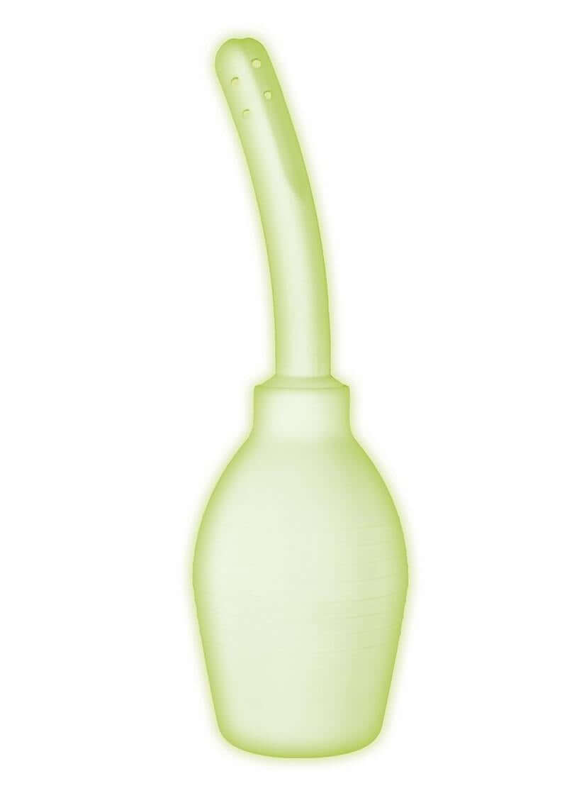 WhipSmart Glow in the Dark Douche Green, ergonomic curved nozzle and bulb for a refreshing rinse.