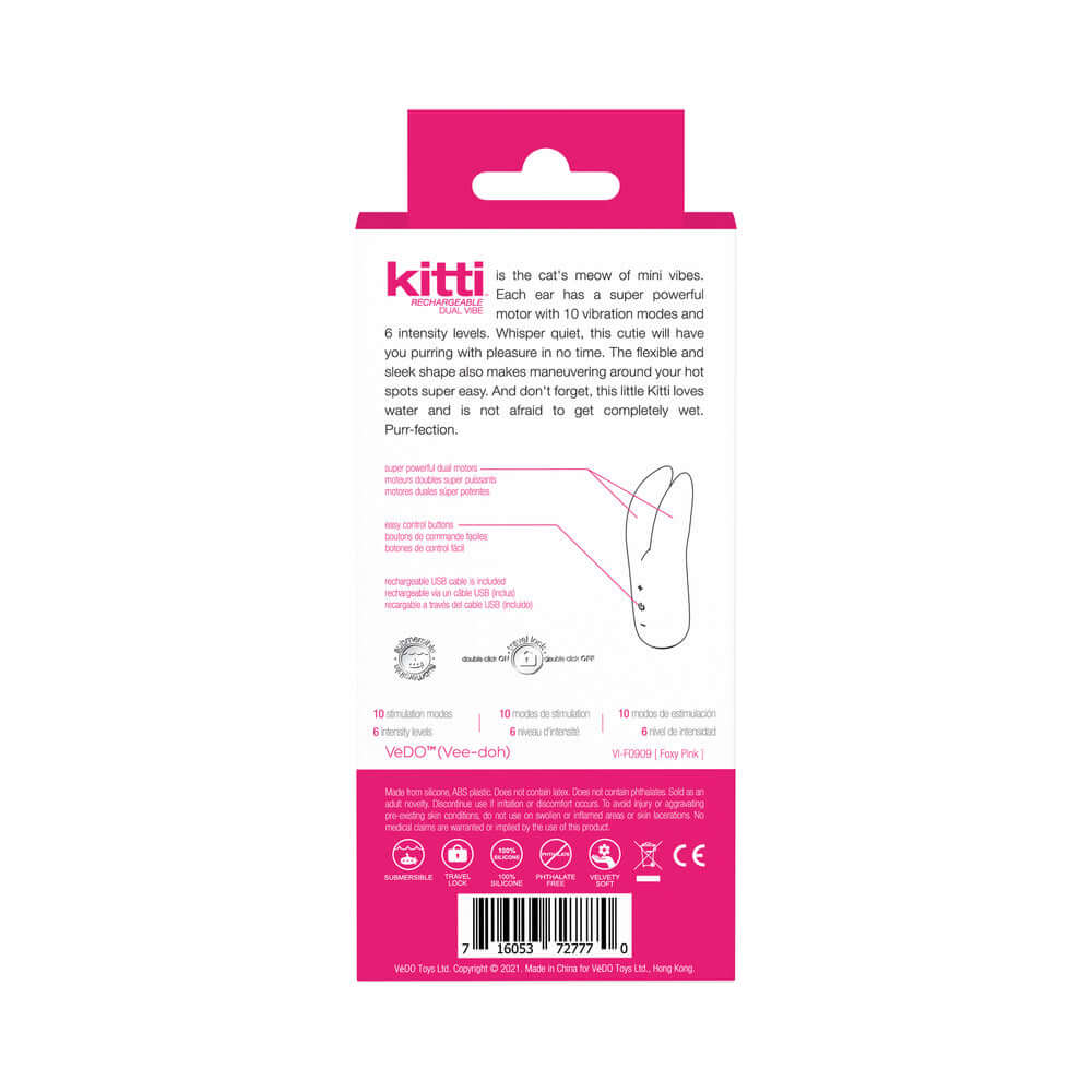 VeDO Kitti Rechargeable Dual Vibe Foxy Pink