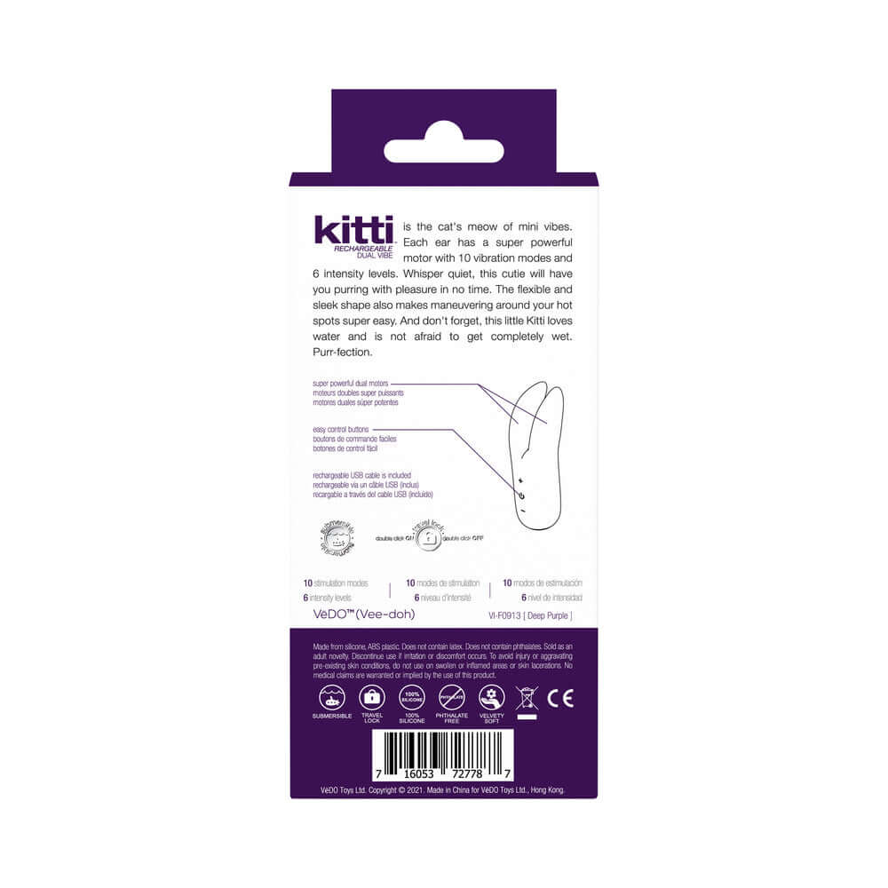 VeDO Kitti Rechargeable Dual Vibe Deep Purple