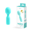 VeDO Wini Rechargeable Mini Wand Tease Me Turquoise with packaging and product design