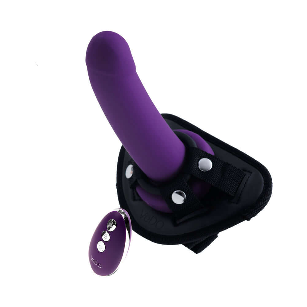 VeDO Strapped Rechargeable Vibrating Strap-On Deep Purple