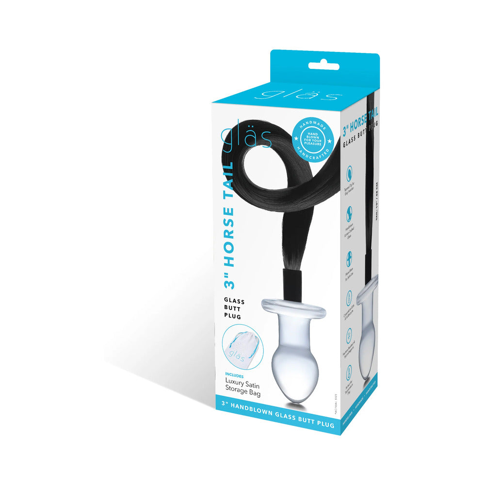 Glas 3 inches Horse Tail Glass Butt Plug