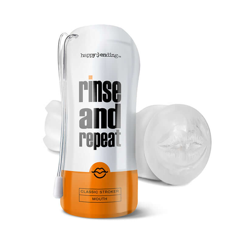 Happy Ending Rinse And Repeat Classic Stroker Mouth designed for a satisfying experience with realistic texture and waterproof features.