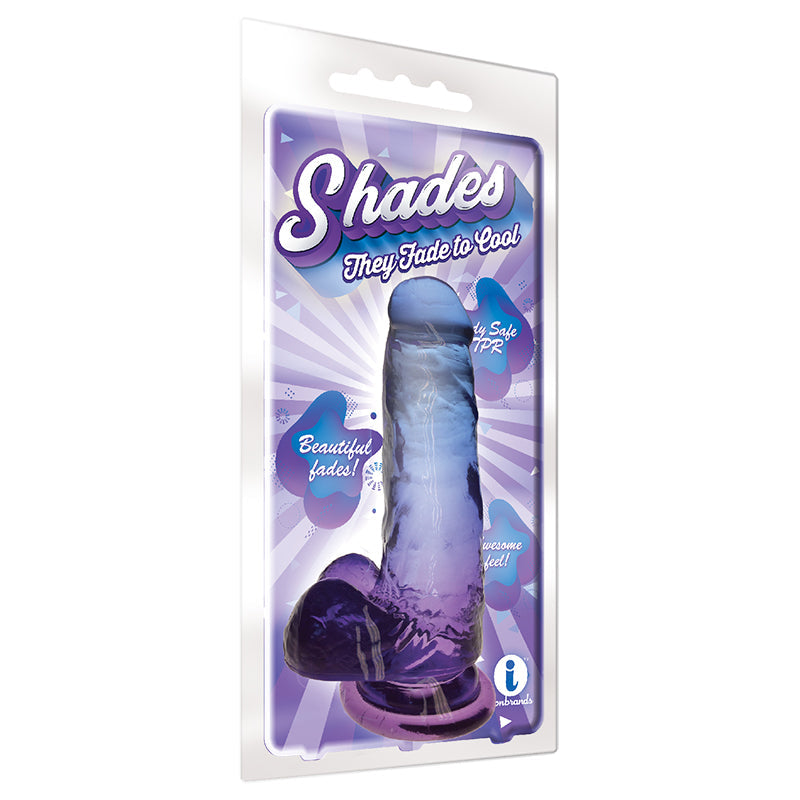 Shades Medium 7 inches Jelly TPR Gradient Dong Blue and Violet