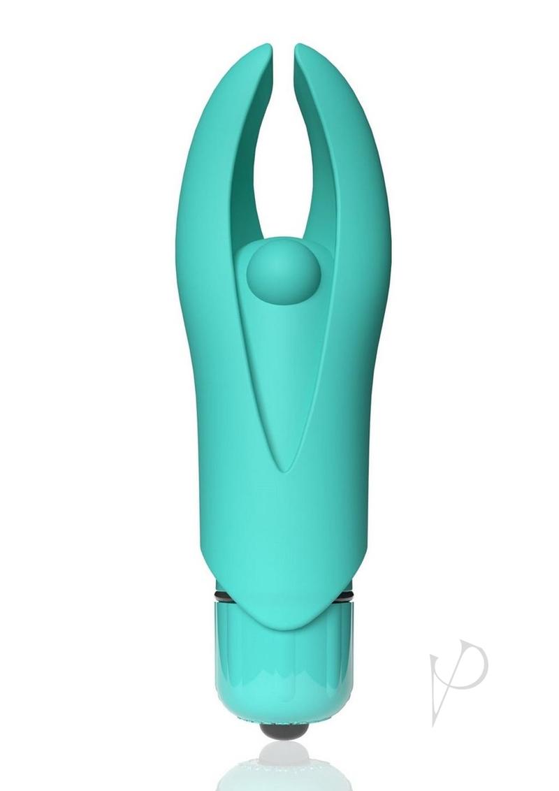 4T Demon Silicone Mini Clitorial Stimulating Vibrator Kiwi in teal, designed for intense targeted sensations.