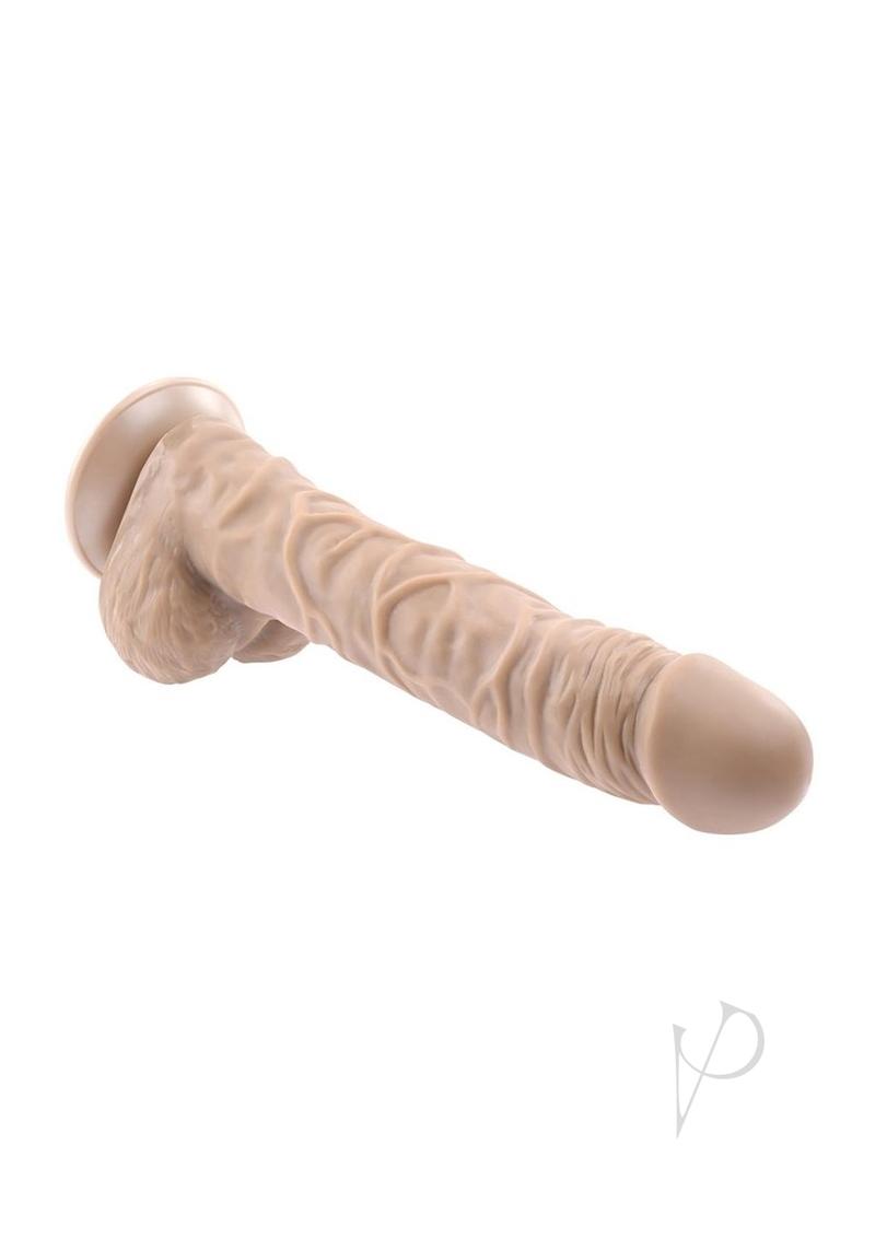 Gender X Flexskin Poseable True Feel Dildo 10 Inch Vanilla with realistic veins and natural texturing.