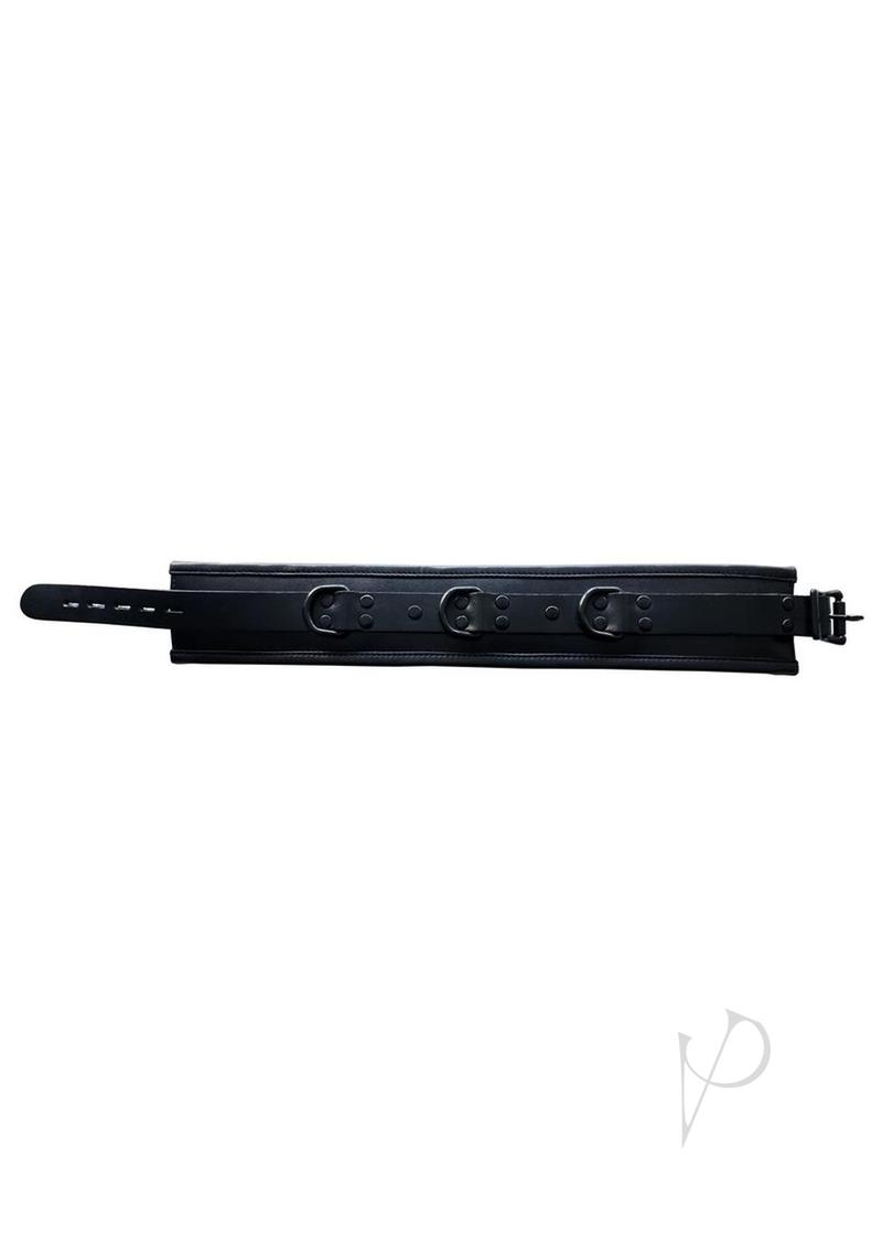 Rouge Padded Leather Collar Black with padded interior and sleek black hardware for comfortable intimate play.