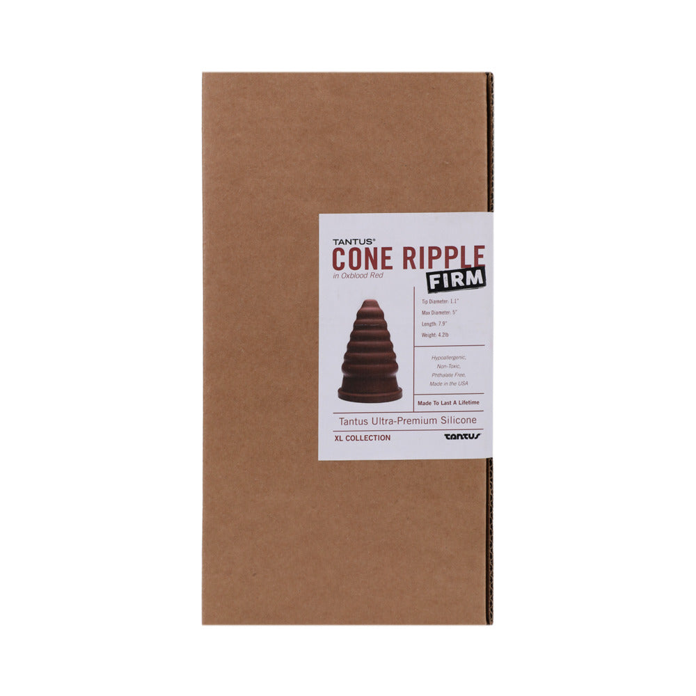 Tantus Cone Ripple Firm Dildo Garnet (Box)