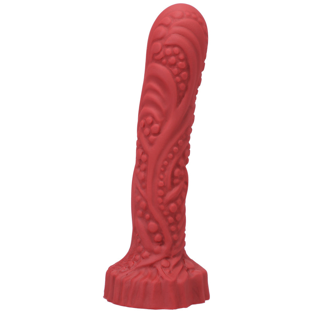 Tantus Groove Textured Dildo True Blood Red (bag)