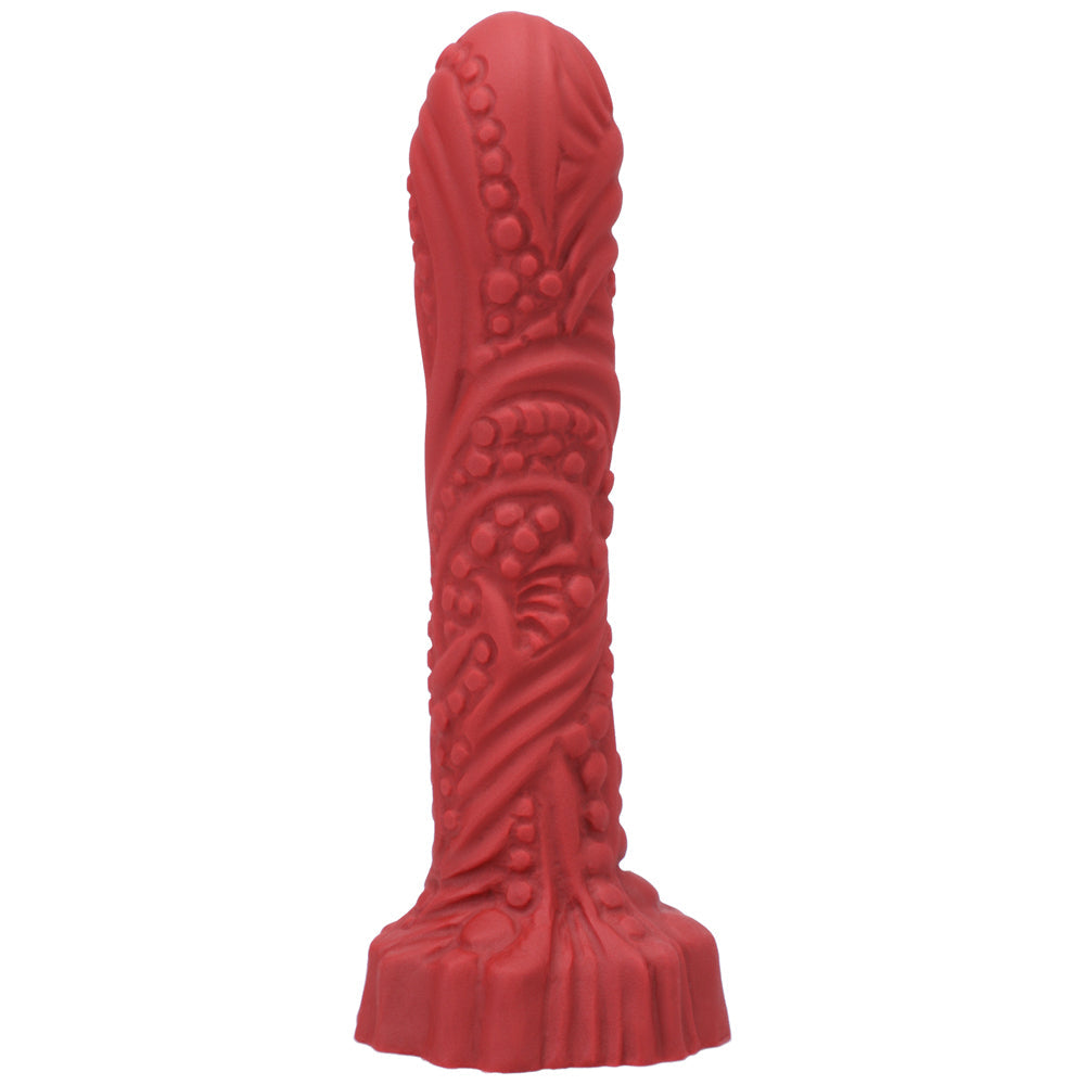 Tantus Groove Textured Dildo True Blood Red (bag)